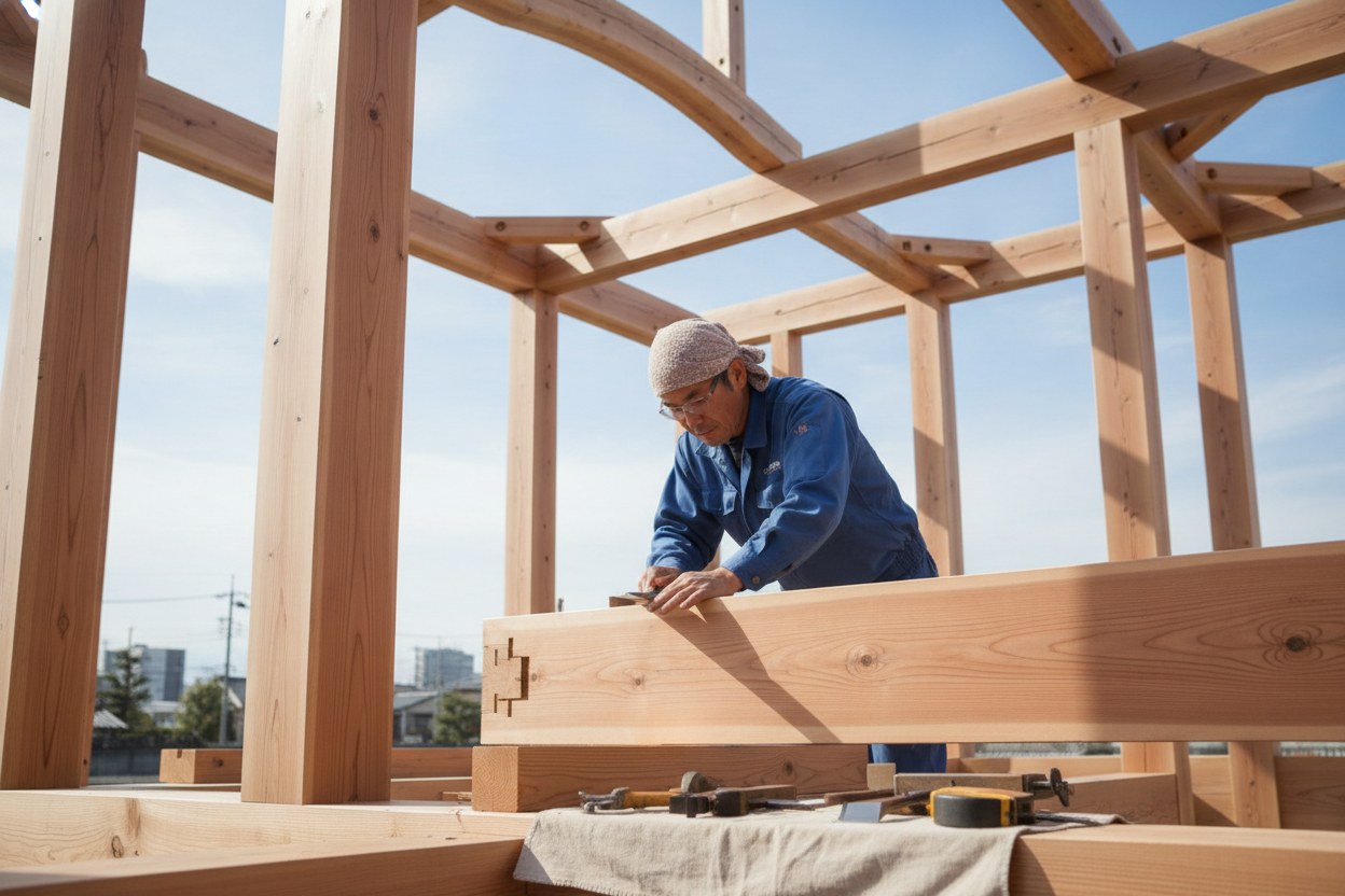 木造住宅の建て方工事（建築業）